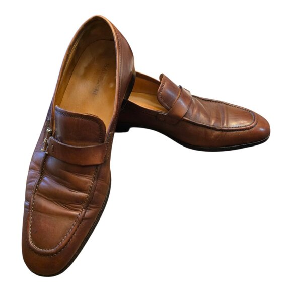 Men's Brown Leather MAGNANNI Slip-on Bit Loafer sz 7 - Picture 4 of 14